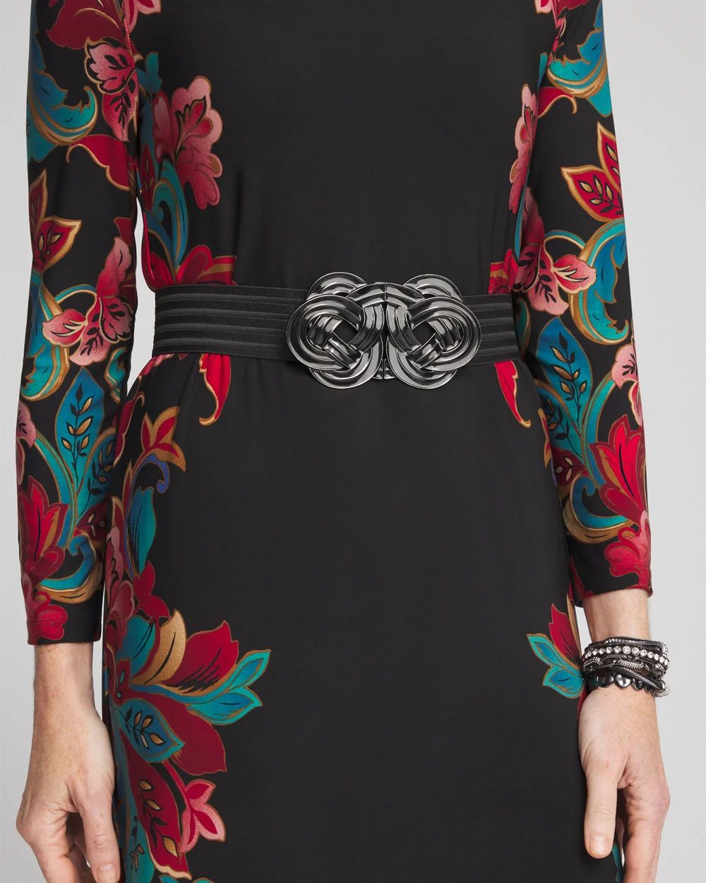 Ornate Black Stretch Belt