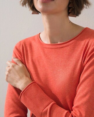 Rib Cuff Crewneck Pullover Sweater