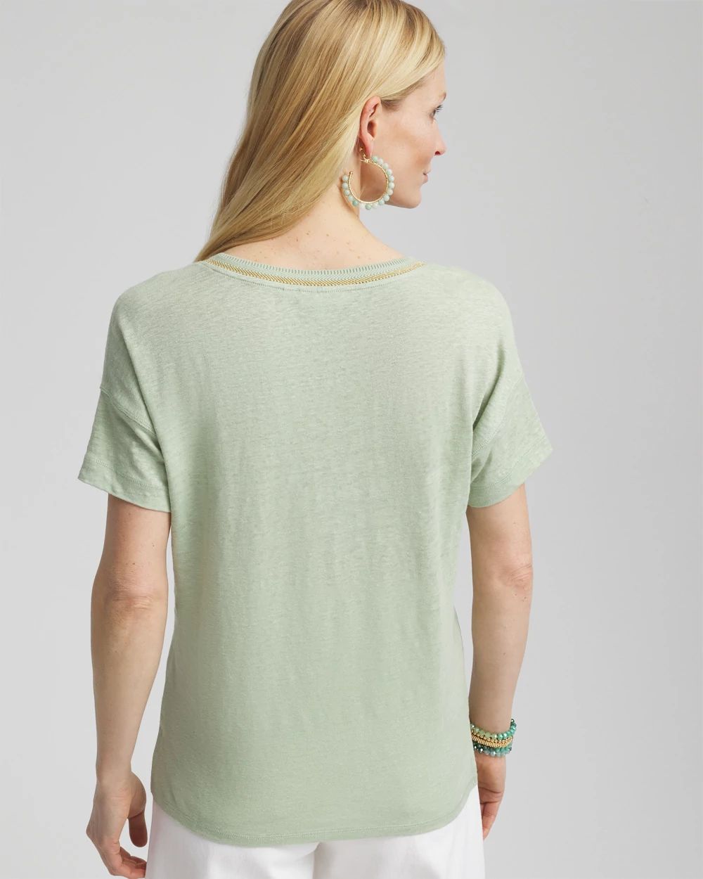 Sweater Trim Linen Tee