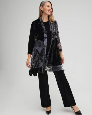 Travelers Collection Velvet Peacock Burnout Kimono