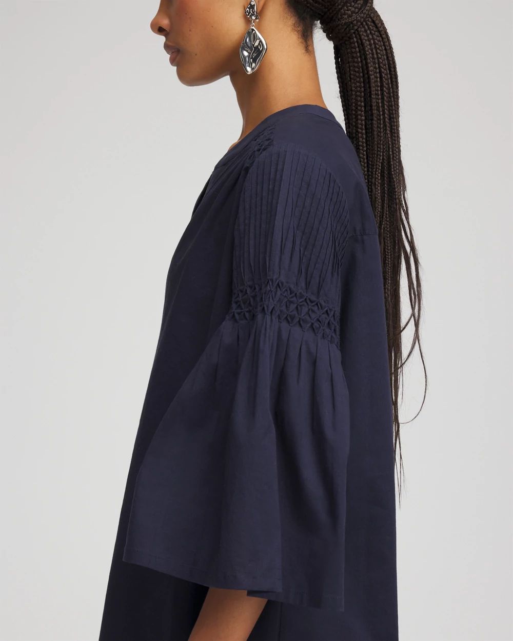 Cotton Voile Bell Sleeved Dress