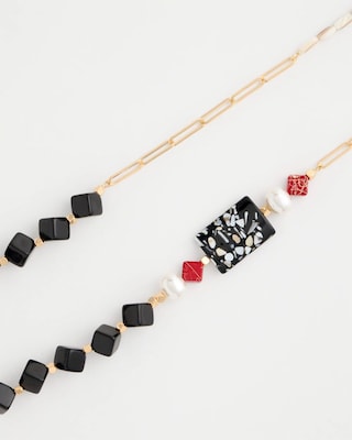 Asymmetrical Long Single-Strand Necklace click to view larger image.