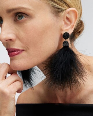 Feather Drop Earrings