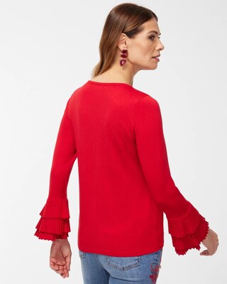 Pleat Cuff Pullover Sweater