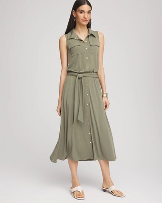 Travelers™ Knit Sleeveless Shirtdress click to view larger image.