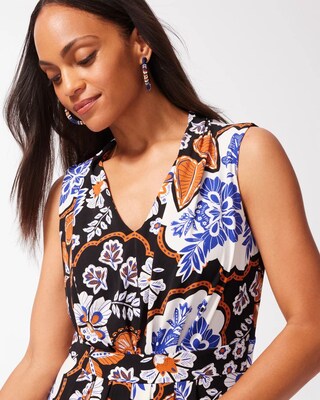 Floral Pleat Front Maxi Dress