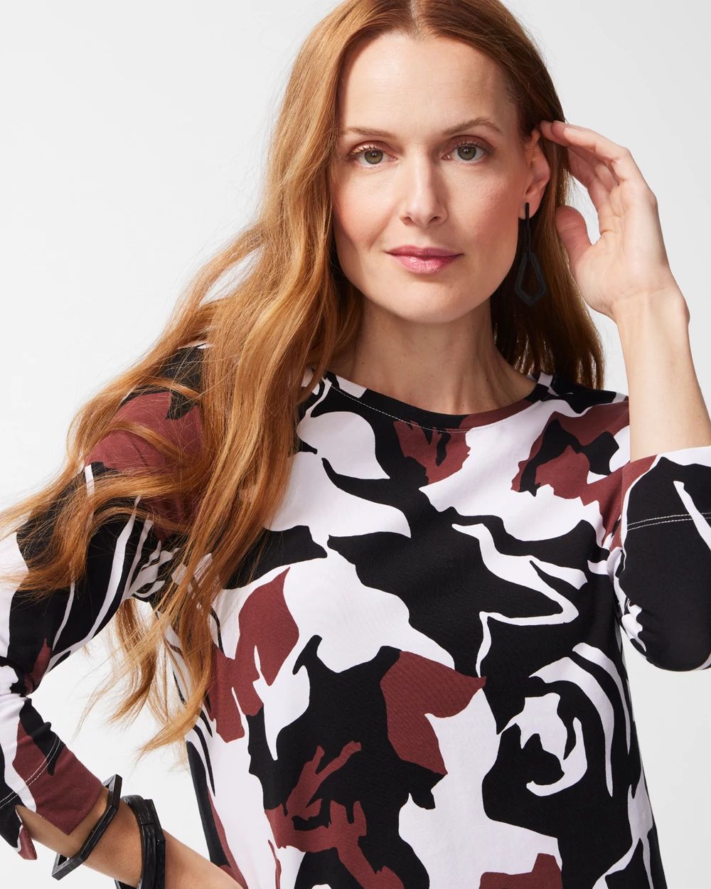Floral 3/4 Sleeve Perfect Tee