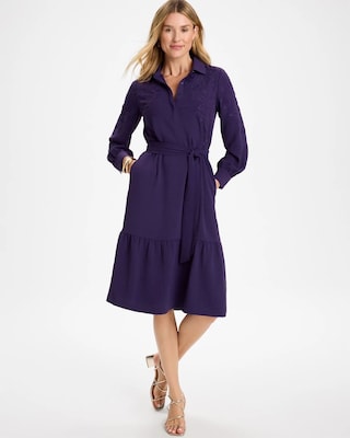 Lace Applique Knee Length Dress
