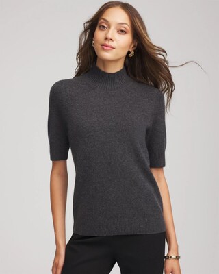 Cashmere Elbow-Sleeve Sweater