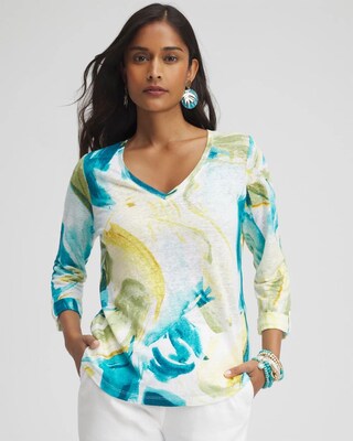 Linen Watercolor 3/4 Sleeve Tee