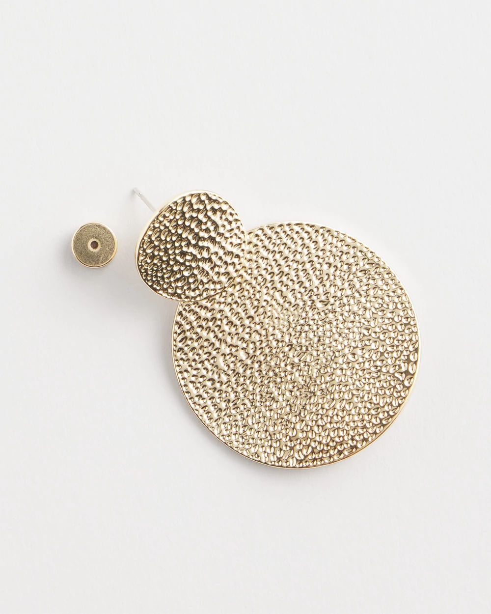 No Droop™ Gold Tone Textured Circle Drop Earrings