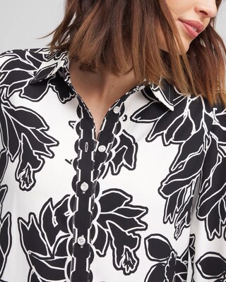 Twill Floral Collared Shirt click to view larger image.