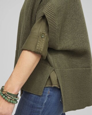 Short Sleeve Knit Poncho