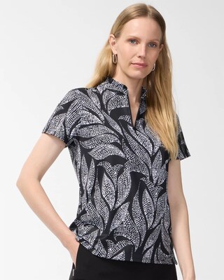 Zenergy UPF Foliage Ruffle Neck Polo
