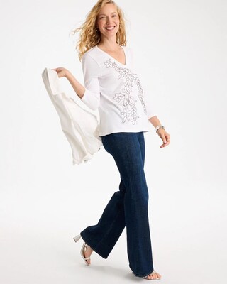 Cotton Slub Lace Applique Tee click to view larger image.