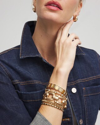 Chico's Originals Neutral Round Stretch Bracelet click to view larger image.