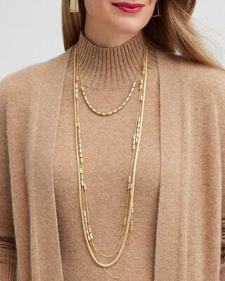 Convertible Gold Tone Layered Necklace