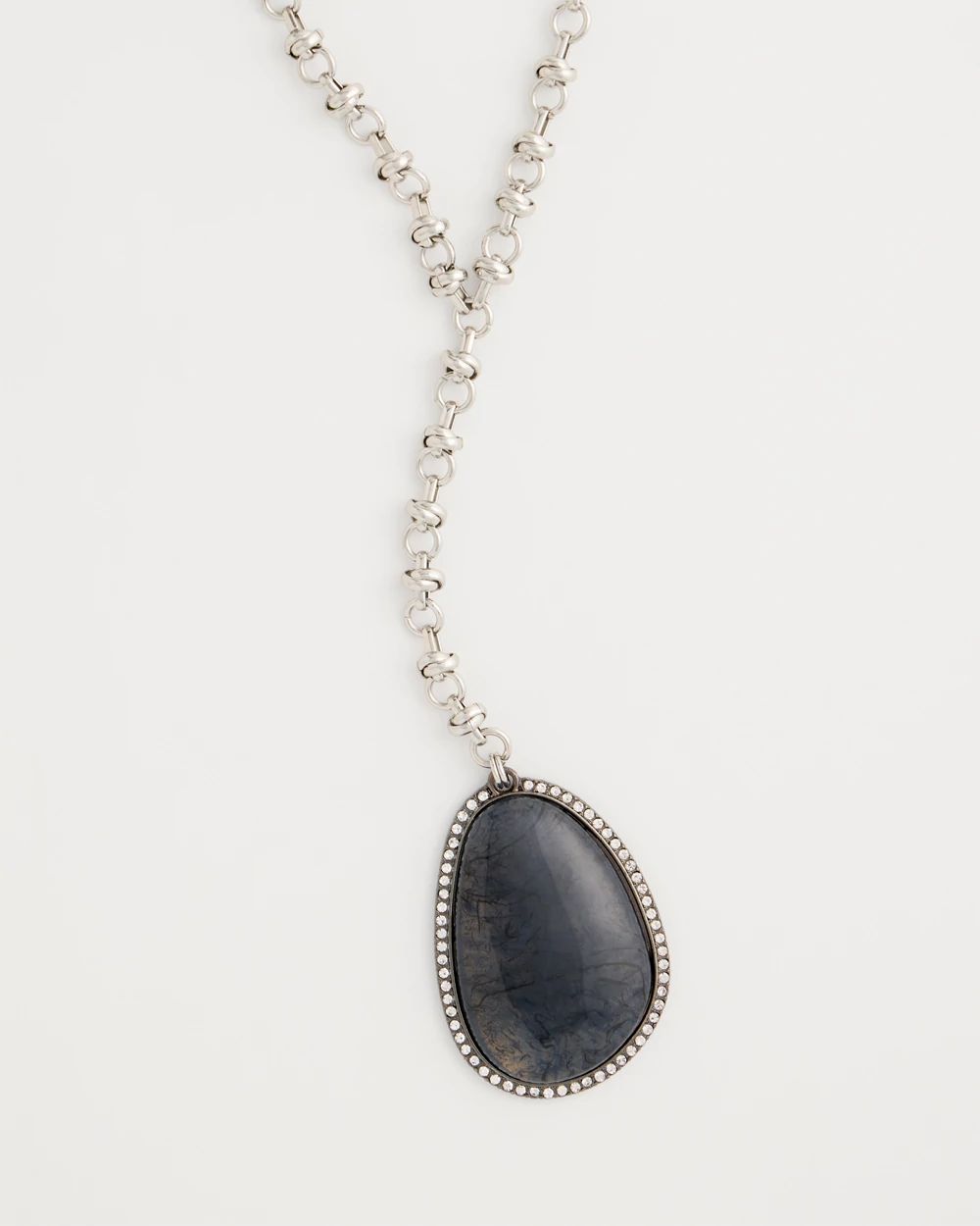 Y-Drop Resin Pendant Necklace click to view larger image.
