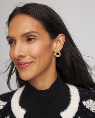 Goldtone Twisted Stud Earrings click to view larger image.