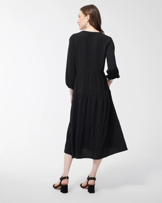 Tiered Tassel Neck Dress