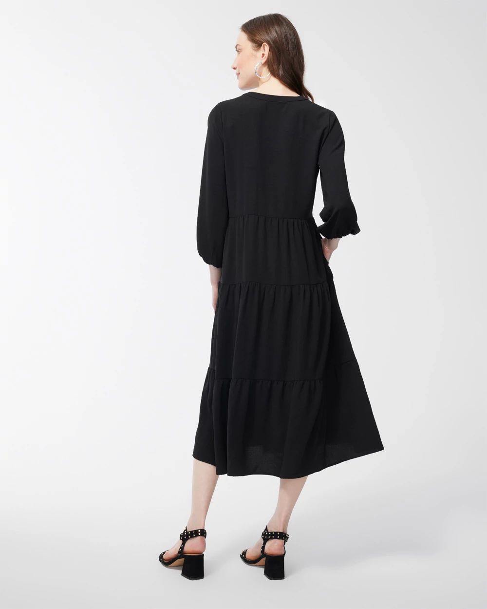 Tiered Tassel Neck Dress