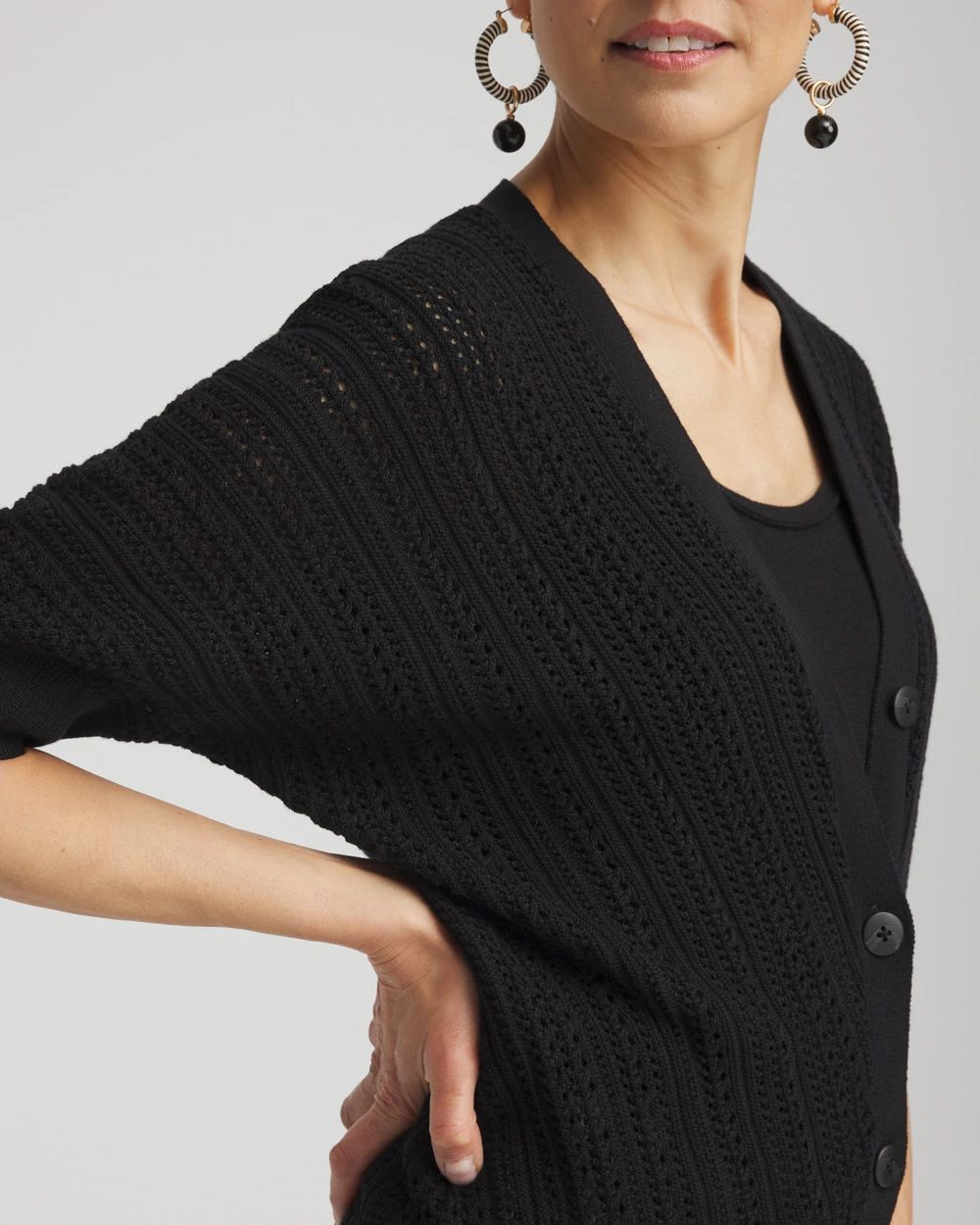 Dolman Pointelle Cardigan