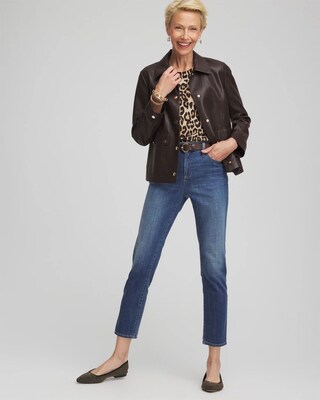 Girlfriend Slim Cropped Jeans click to view larger image.