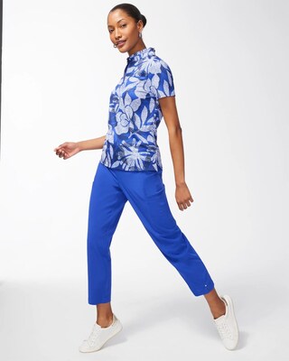 Zenergy UPF Floral Ruffle Neck Polo