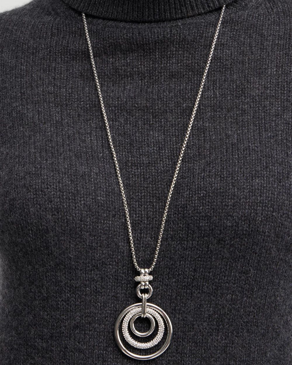Adjustable Silver Tone Pendant Necklace
