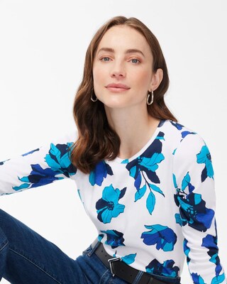 Pima 3/4 Sleeve Floral Everyday Tee