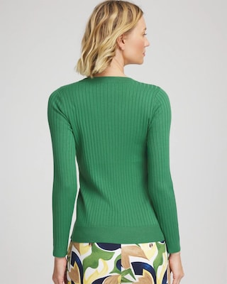 Ribbed Button Henley Sweater click to view larger image.