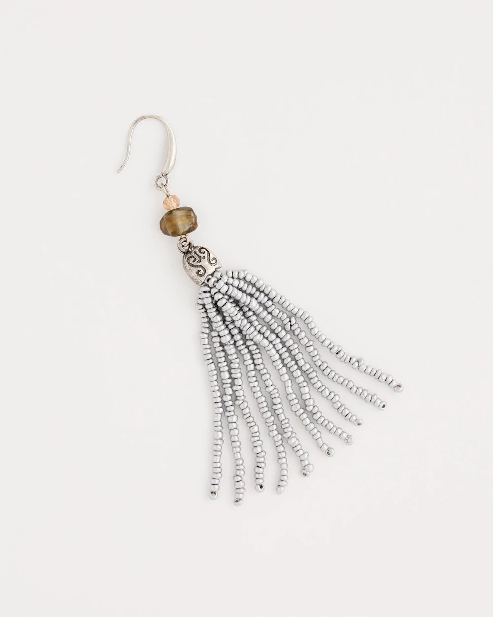 Neutral Beaded Linear Earrings click to view larger image.