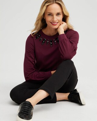 Zenergy® Rhinestone Neck Sweatshirt