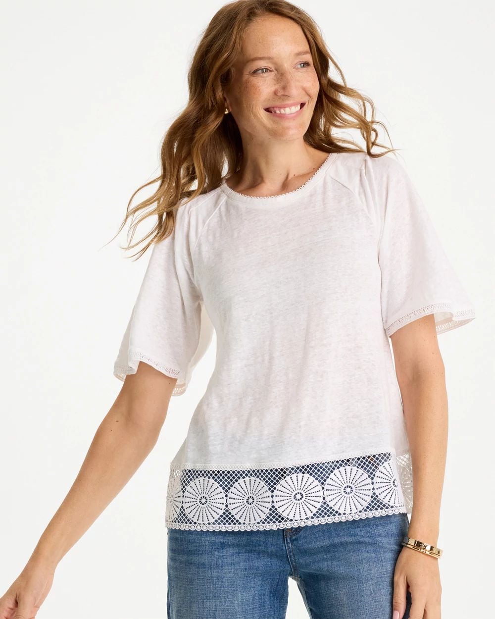 Linen Crochet Tee