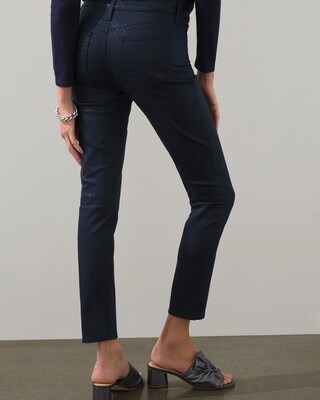 Girlfriend Coated Snake Ankle Jeans