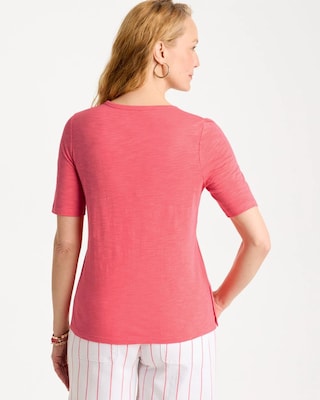 Slub Crewneck Button Tee click to view larger image.