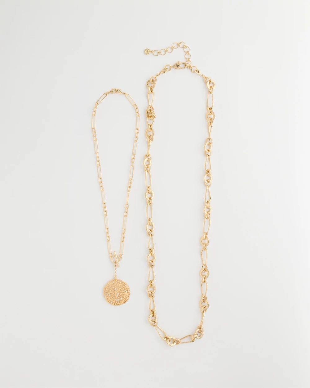 Sea Foam Medallion Double-Strand Pendant Necklace
