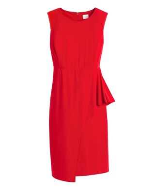 Faux-Wrap Red Dress
