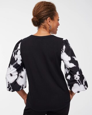 Zenergy Floral Print Sleeve Top