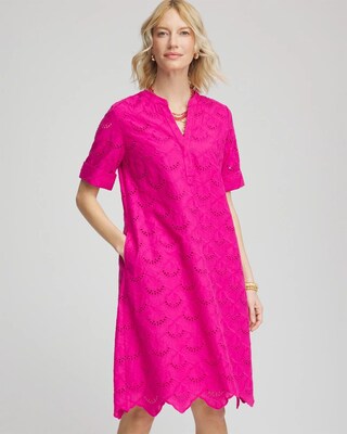 Eyelet Popover Dress