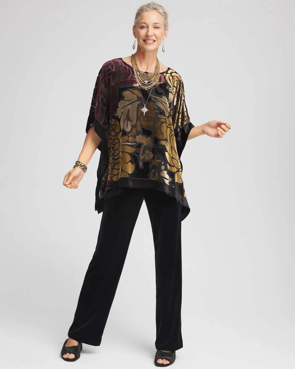 Travelers™ Collection Velvet Print Poncho