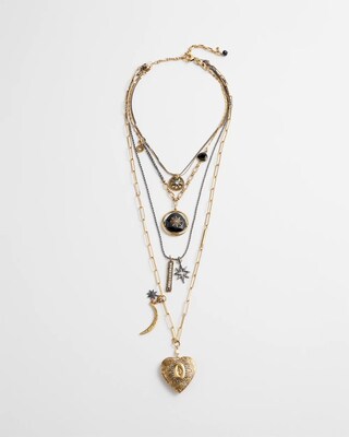 Convertible Multi Strand Locket Necklace