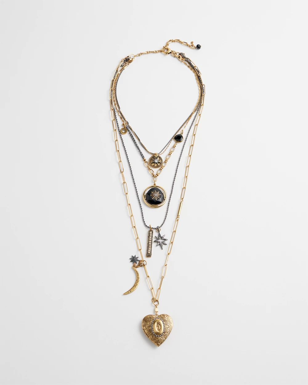 Convertible Multi Strand Locket Necklace