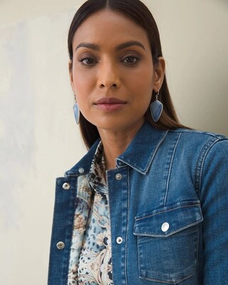 Denim Jacket With Faux Fur Collar