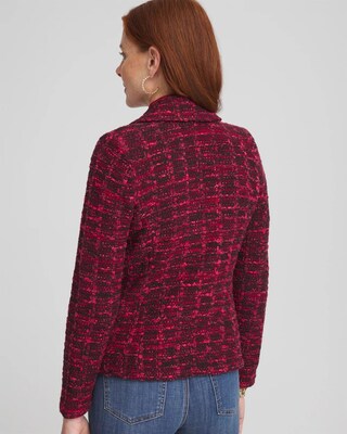 Tweed Double-Breasted Sweater Blazer