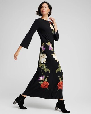 Flare Sleeve Floral Maxi Dress