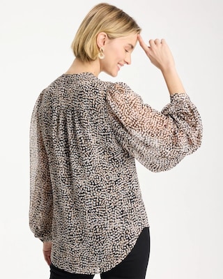 Georgette Printed Squares Blouse click to view larger image.
