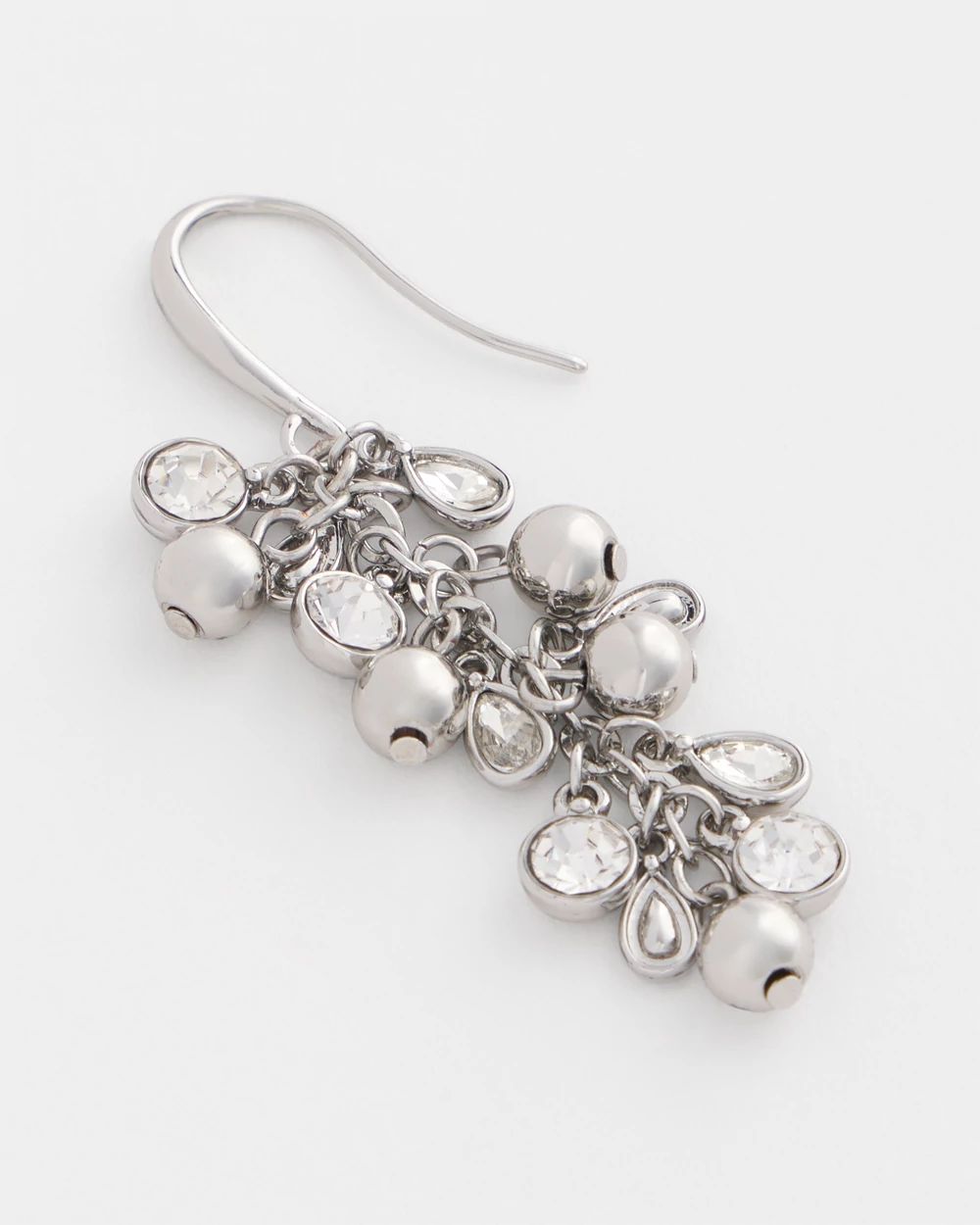 No Droop™ Silver Tone Cluster Earrings