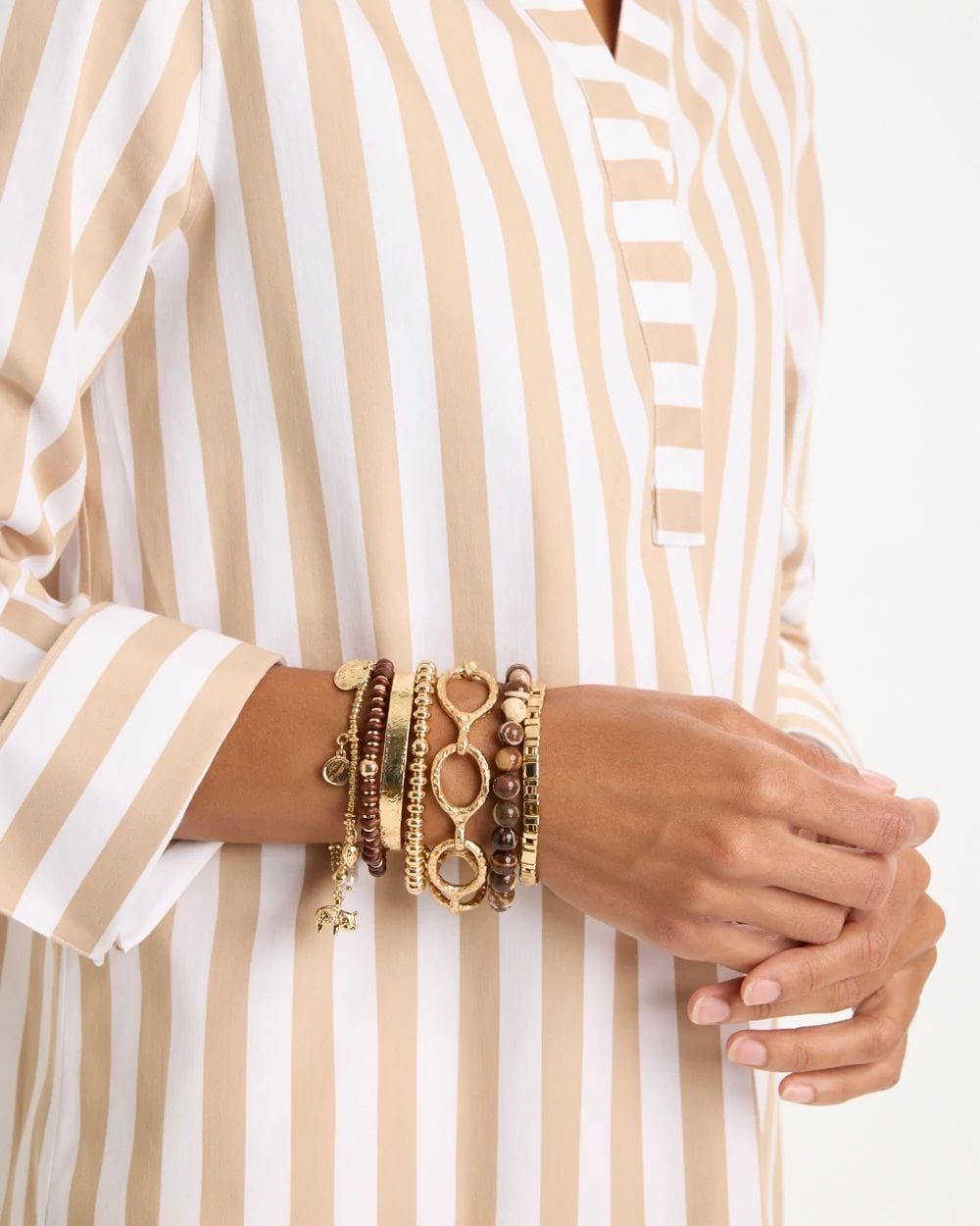 Wooden Charm Stretch Bracelet