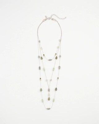 Natural Stone Layered Convertible Necklace click to view larger image.
